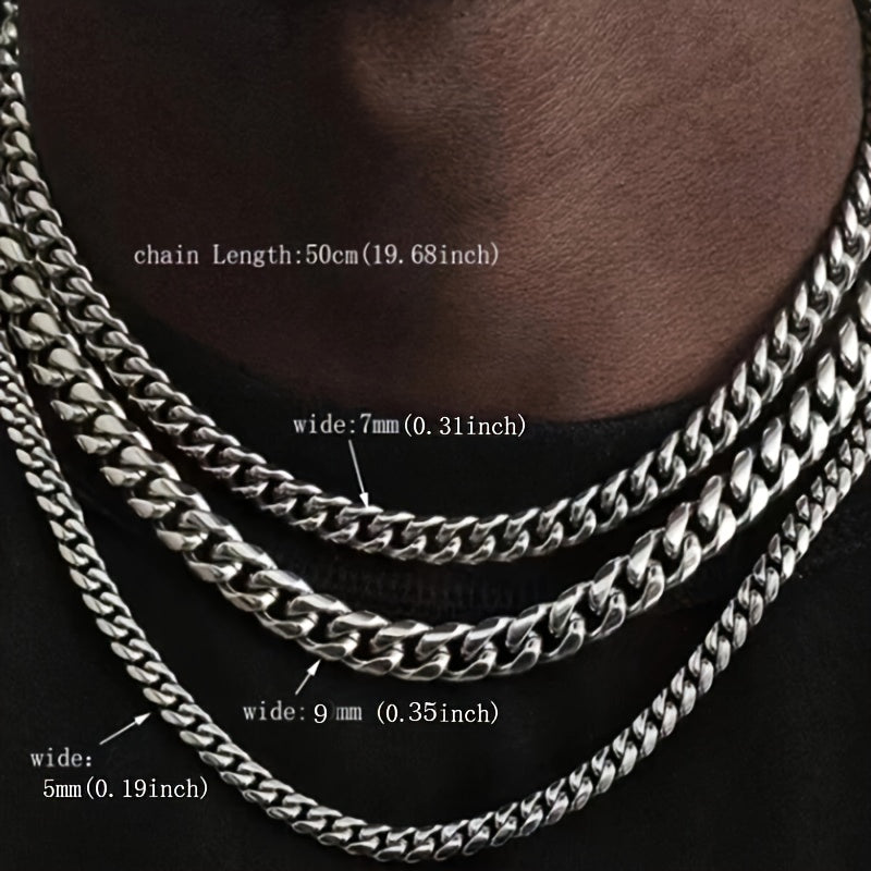Men's Hip Hop Style Stainless Steel Chain Necklace Jewelry Gift