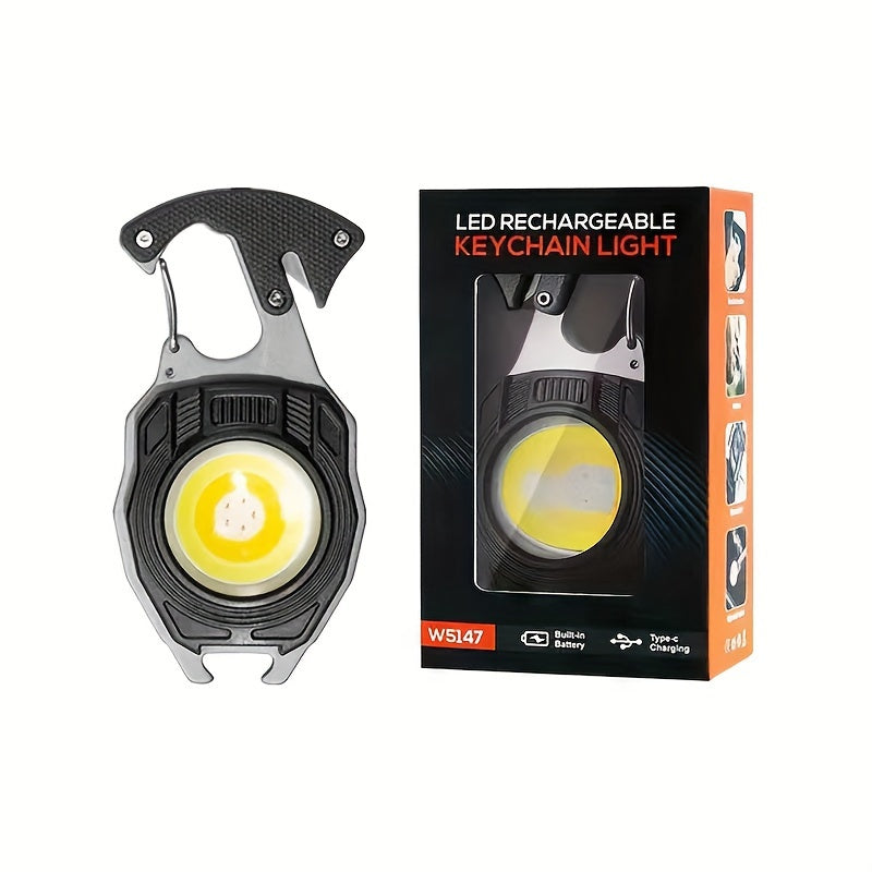 Linterna mini recargable para llavero con luz LED brillante, encendedor incorporado y destornillador
