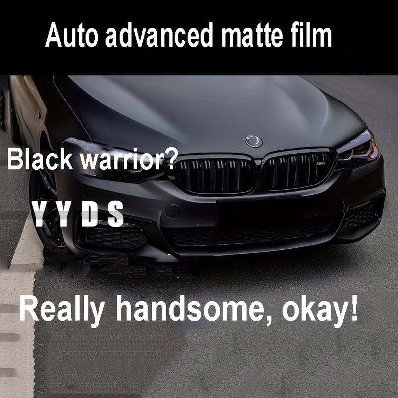 Vinilo de fibra de carbono para coche, pegatina, negro mate, película protectora brillante