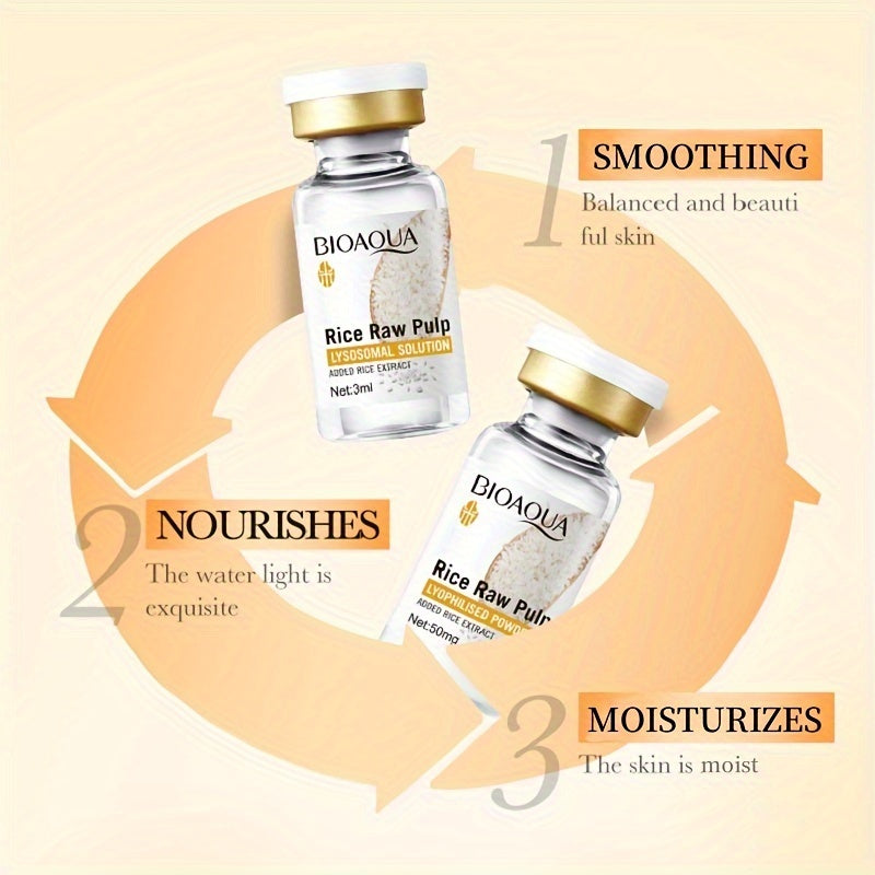 Moisturizing Facial Serum for All Skin Types with Rice Pulp Enzyme Hyaluronic Powder Lysozyme