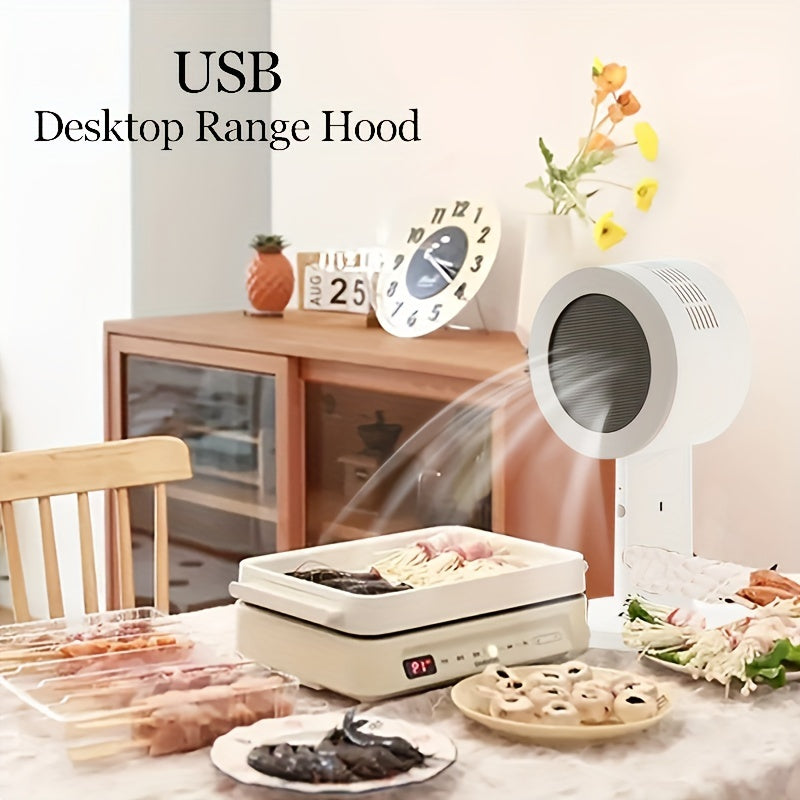 Campana extractora mini portátil para escritorio, recargable por USB, ideal para barbacoas y ollas calientes