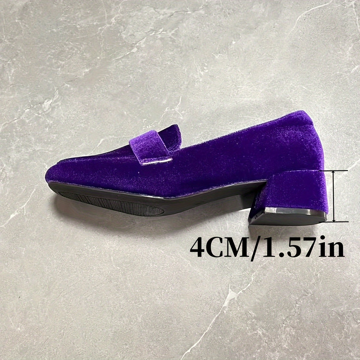 Women's Chunky Heel Pumps Pointed Toe Slip-On Shoes for Evening Casual Wear