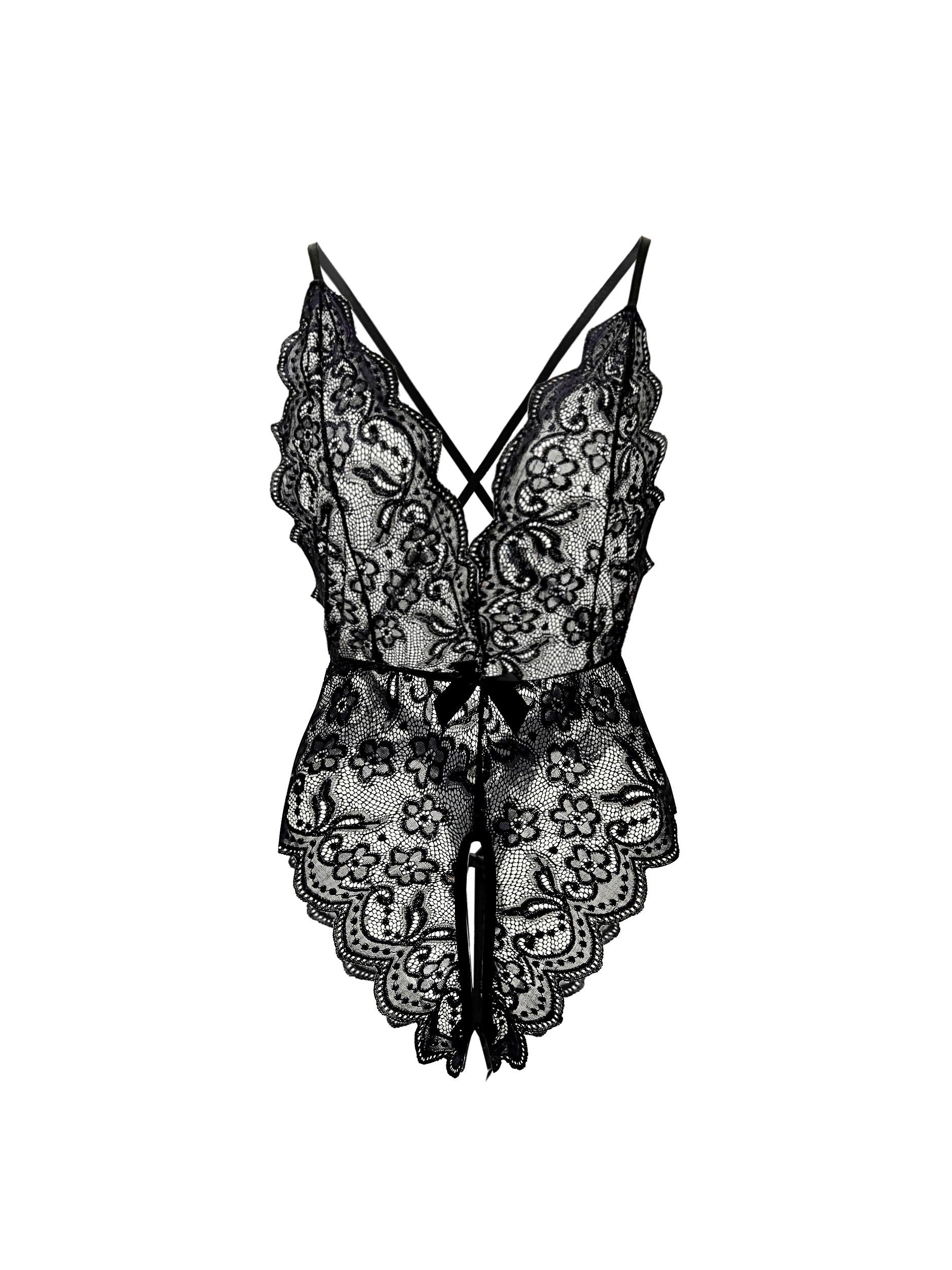 Women's Backless Bodysuit Without Lingerie or Underpants