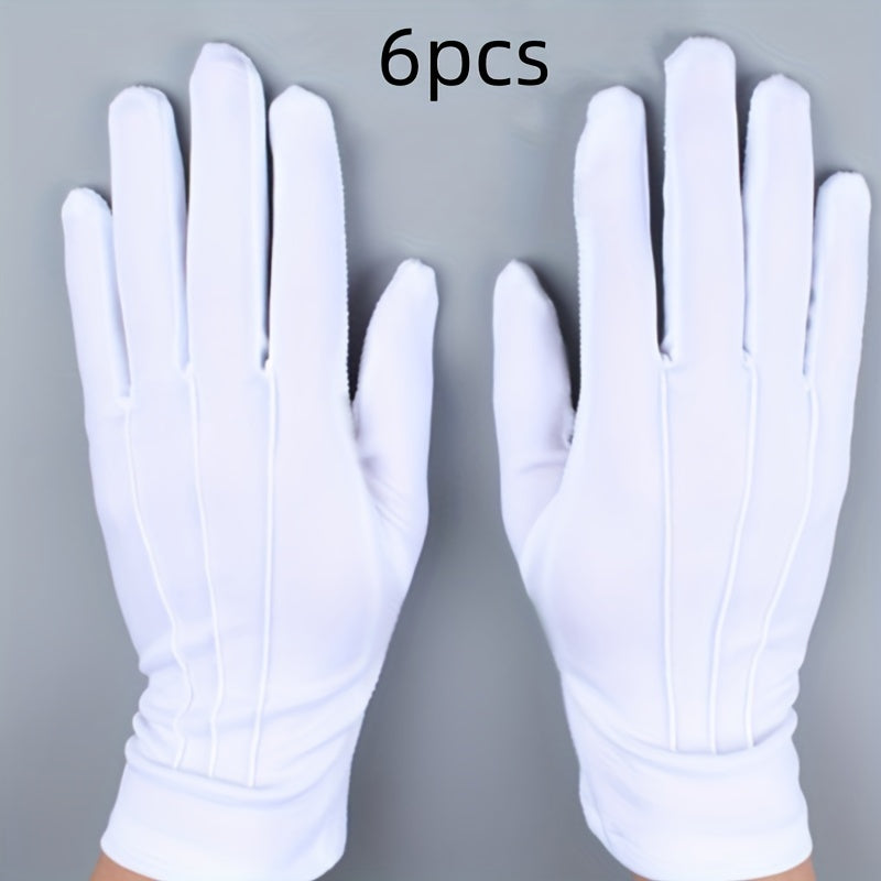 Unisex White Leather Gloves for Men and Women for Security Driving and Formal Wear