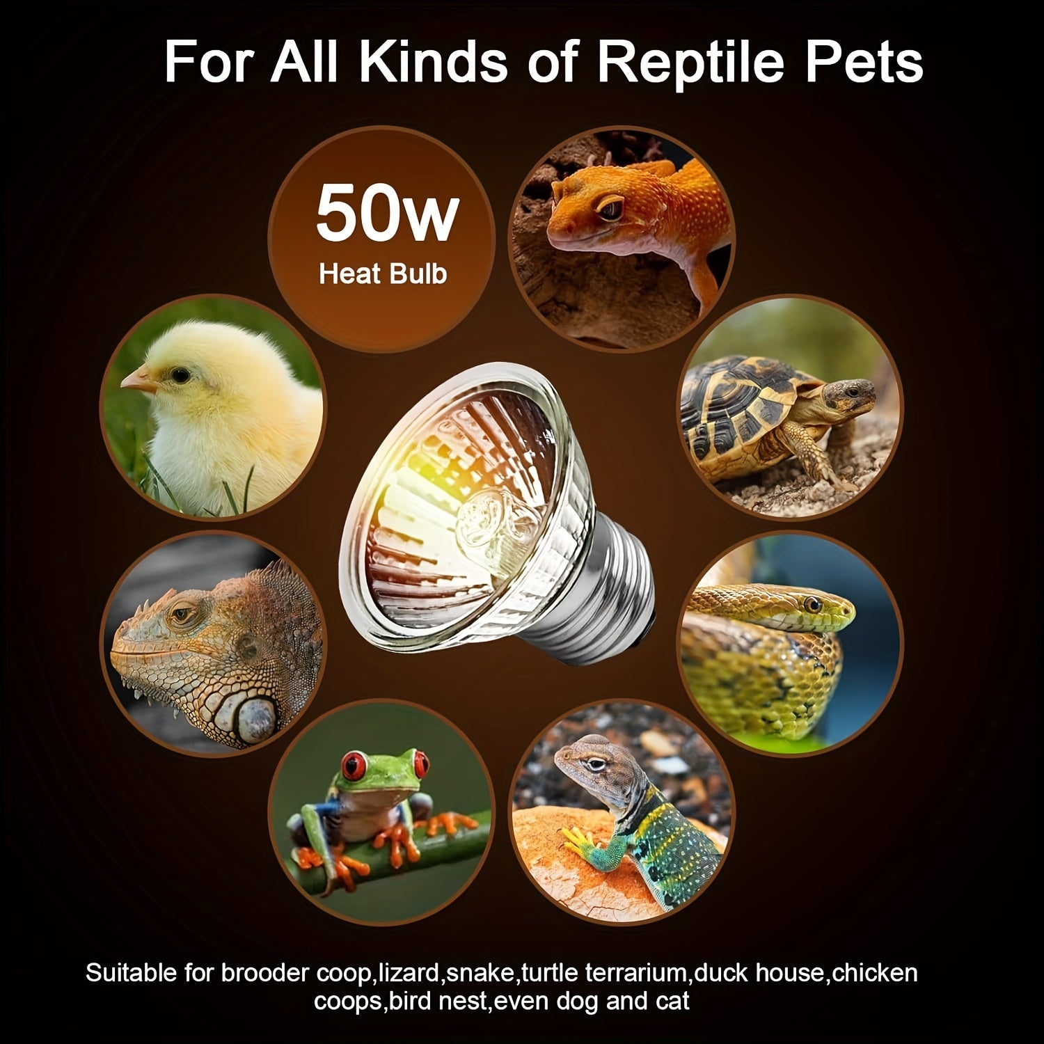 Set of Four 220V 50W UVB Sunlight Heating Lamps for Turtle Tanks