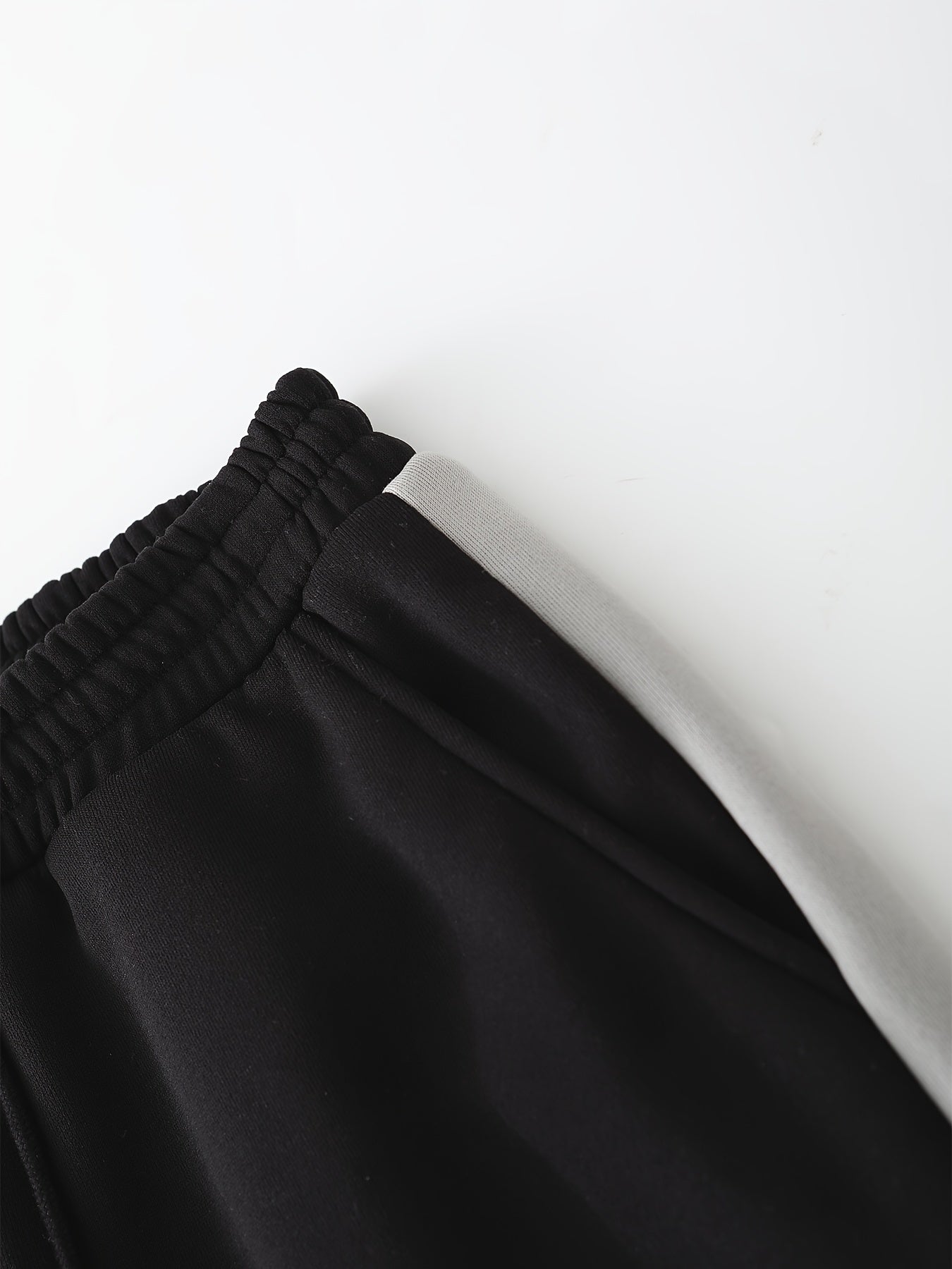 Conjunto de sudadera y jogger de color block para hombre talla grande de poliéster, casual para otoño e invierno