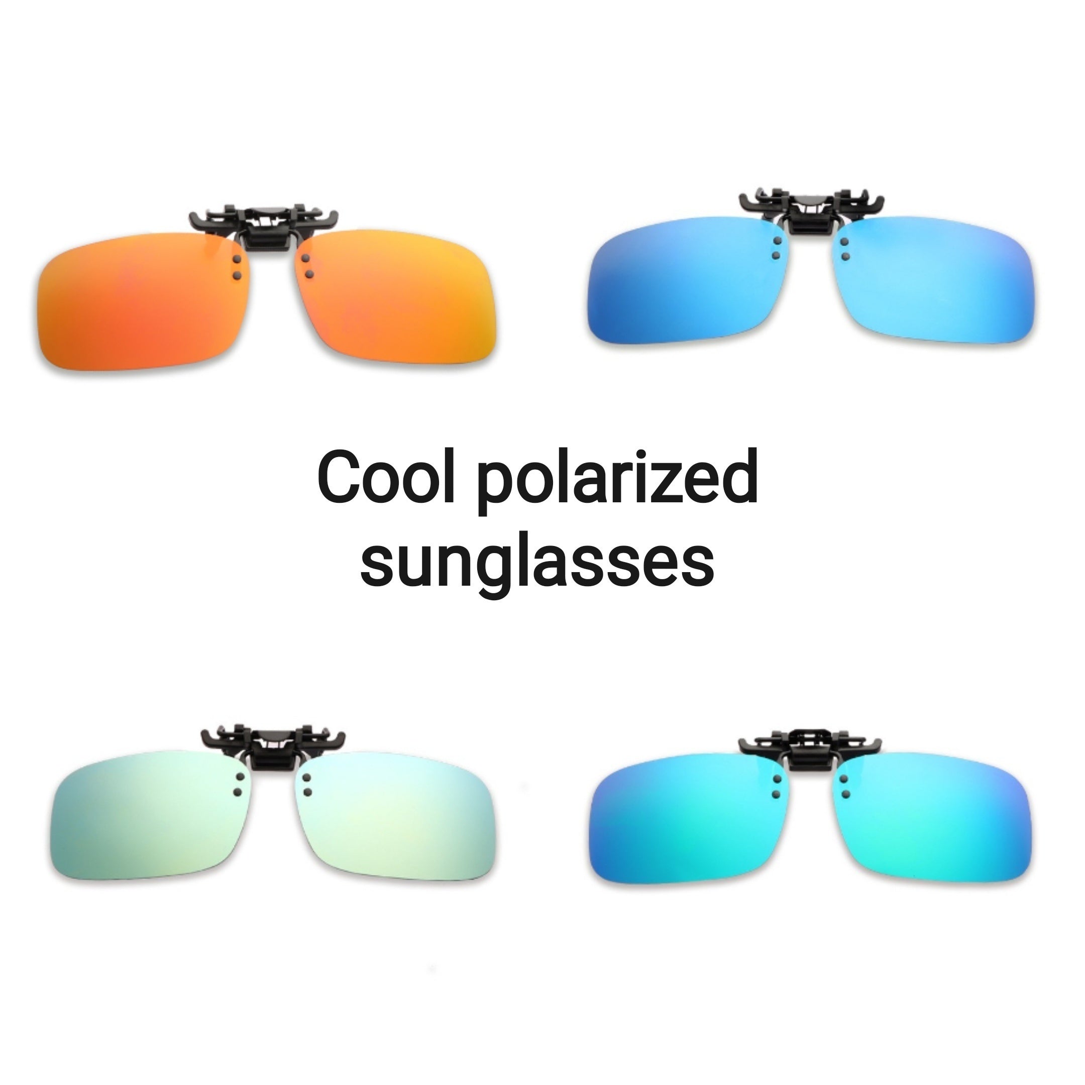 4 Pack Clip-On Polarized Driving Glasses Night Vision Rectangular