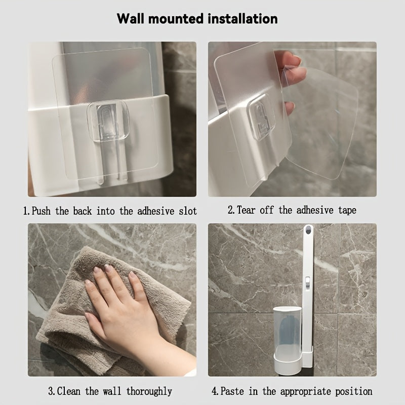 Набор для уборки ванной комнаты с 6 мягкими насадками-щетками, аромат океана, туалетная щетка с самостоятельной стойкой