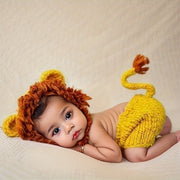 Newborn Baby Girl Soft Knitted Lion Hat and Pants Costume