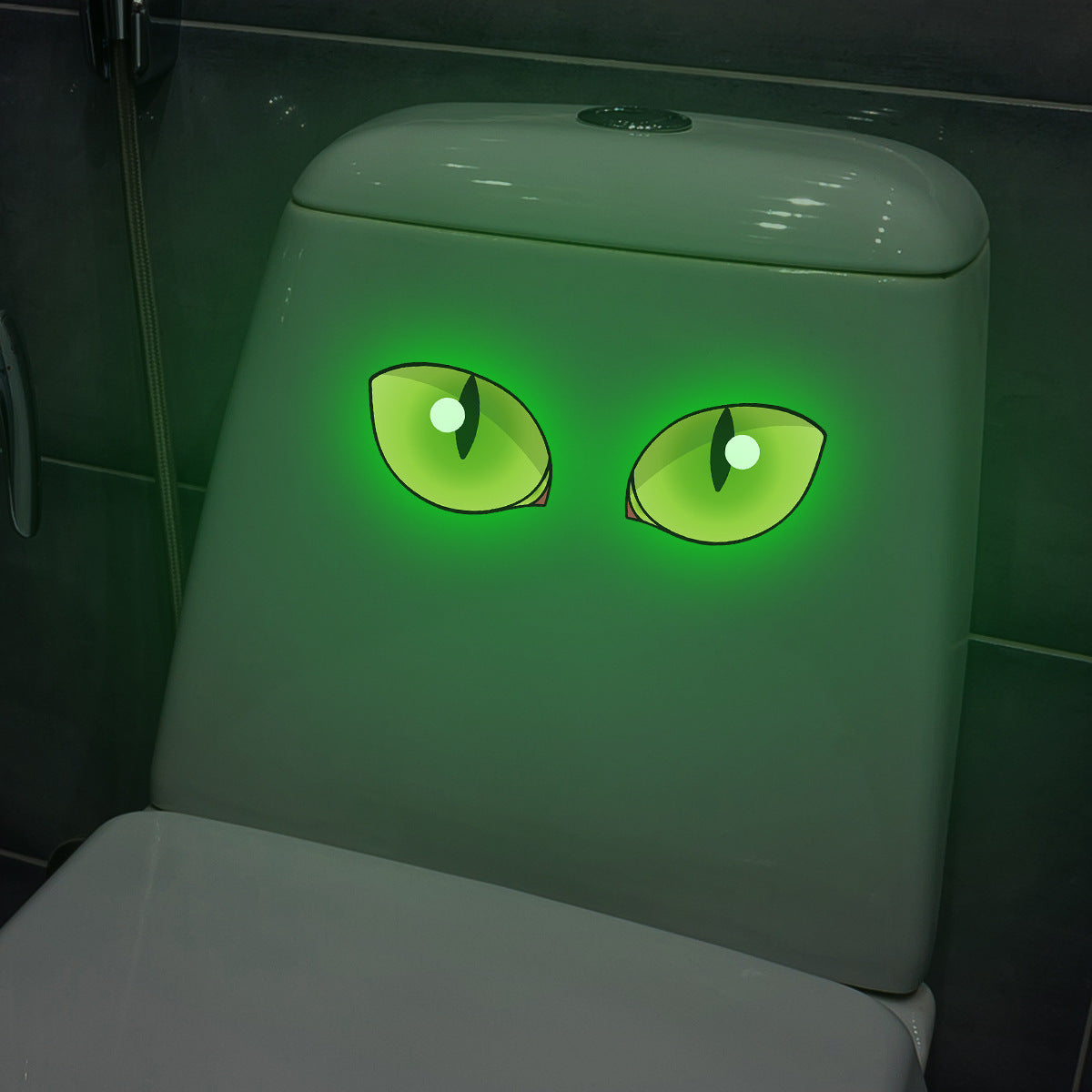 Зеленая светящаяся в темноте наклейка на крышку унитаза, водонепроницаемая самоклеящаяся настенная наклейка для ванной комнаты, спальни, гостиной, офиса
