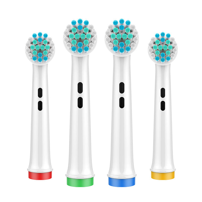 Universal elektr tish cho'tkasi boshlari 4-to'plam, qayta ishlatiladigan, og'iz parvarishi qurilmalari bilan mos keladi