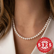 Sterling Silver Shell Pearl Necklace for Women Hypoallergenic Wedding Gift