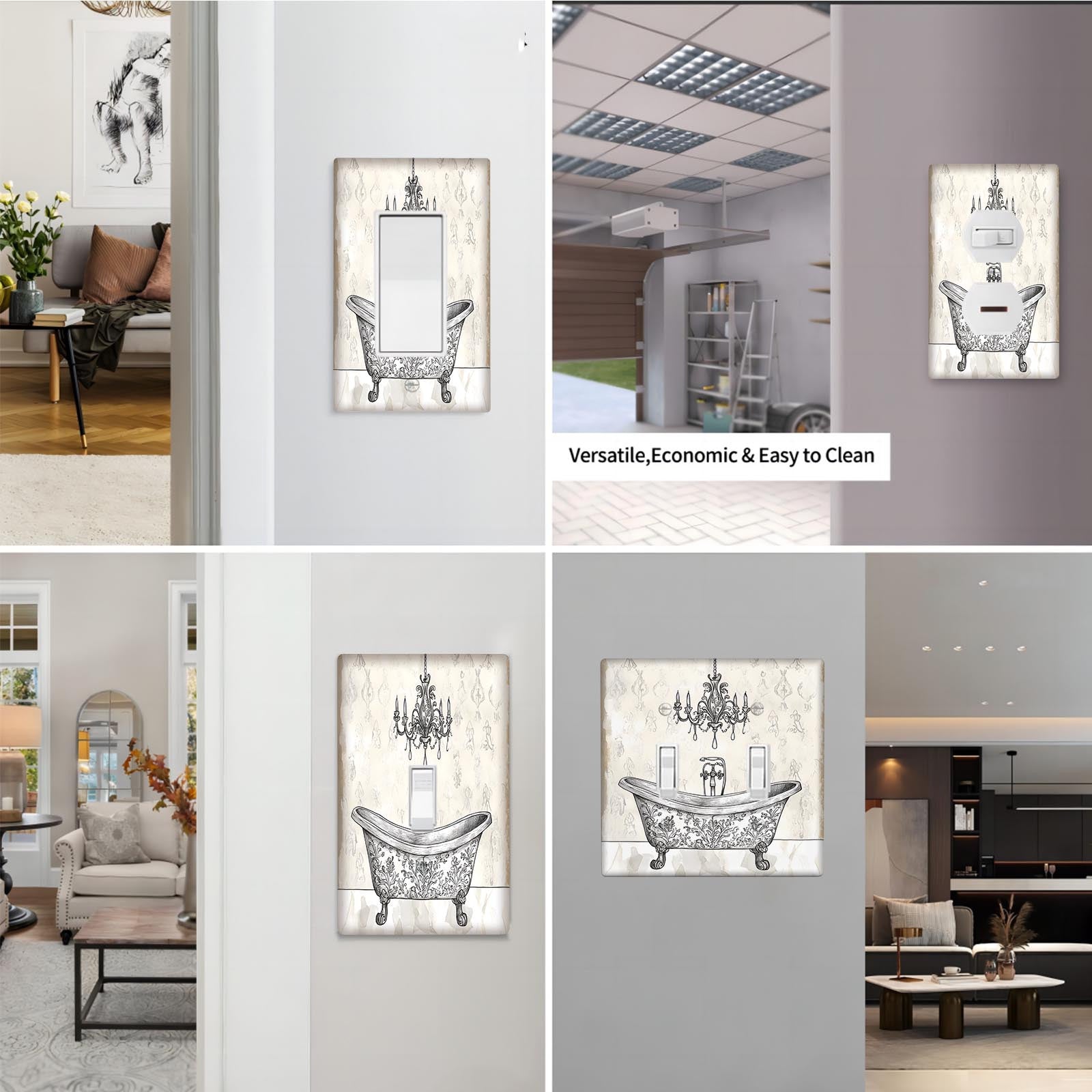 Vintage Bathroom Wall Plate Decorative Wooden Switch Cover for Bedroom and Bathroom