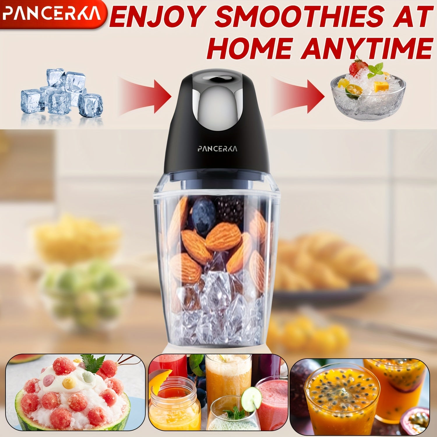 Food Processor 1500ml High-Speed Motor 28000 RPM Plastic Body European Plug