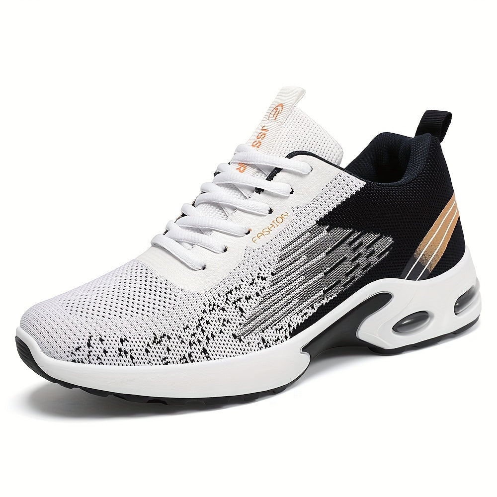Men's Breathable Woven Sneakers for Outdoor Running All-Season Shock Absorption