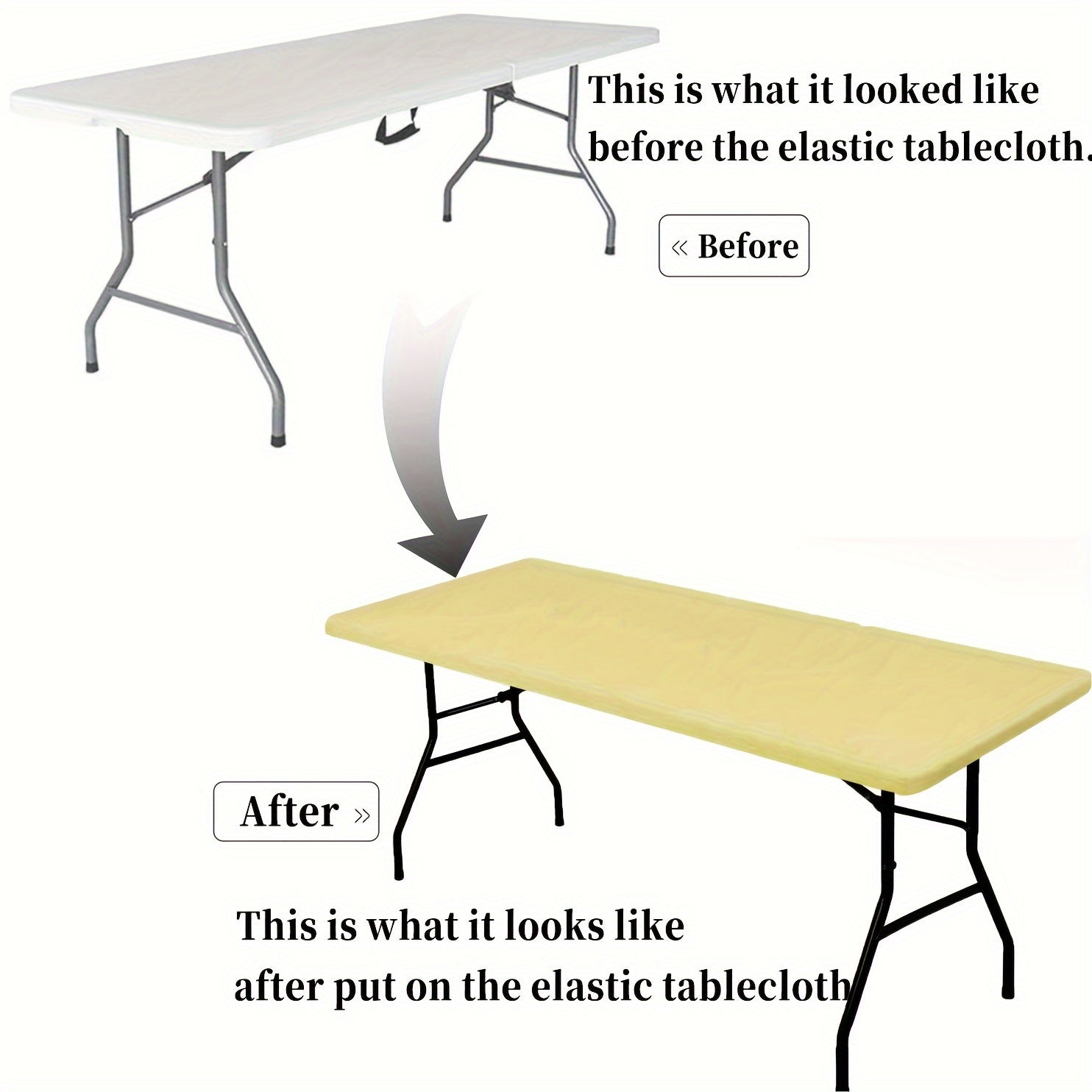 Rectangular Polyester Tablecloth with Elastic Edges for Outdoor Events and Parties