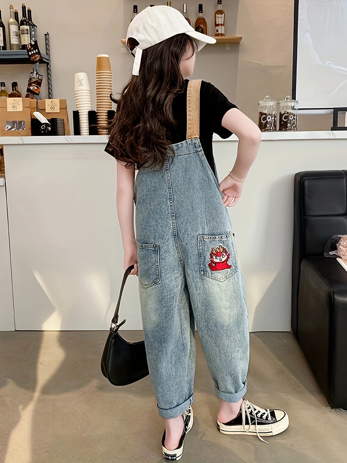 Детские летние джинсовые шорты свободного кроя с мультяшным узором