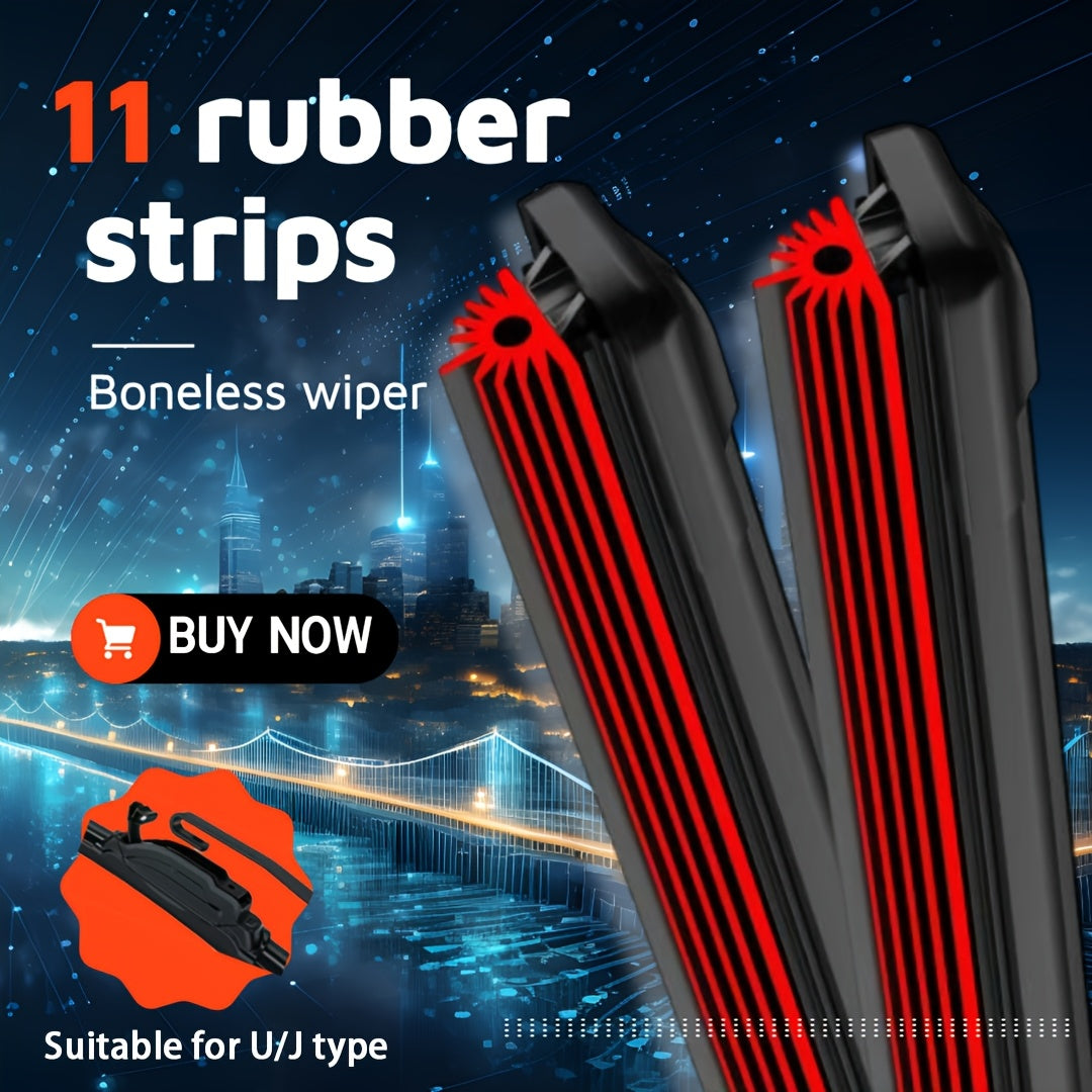 All-Season Rubber Wiper Blade for Car Windshield Durable Quiet Full Size