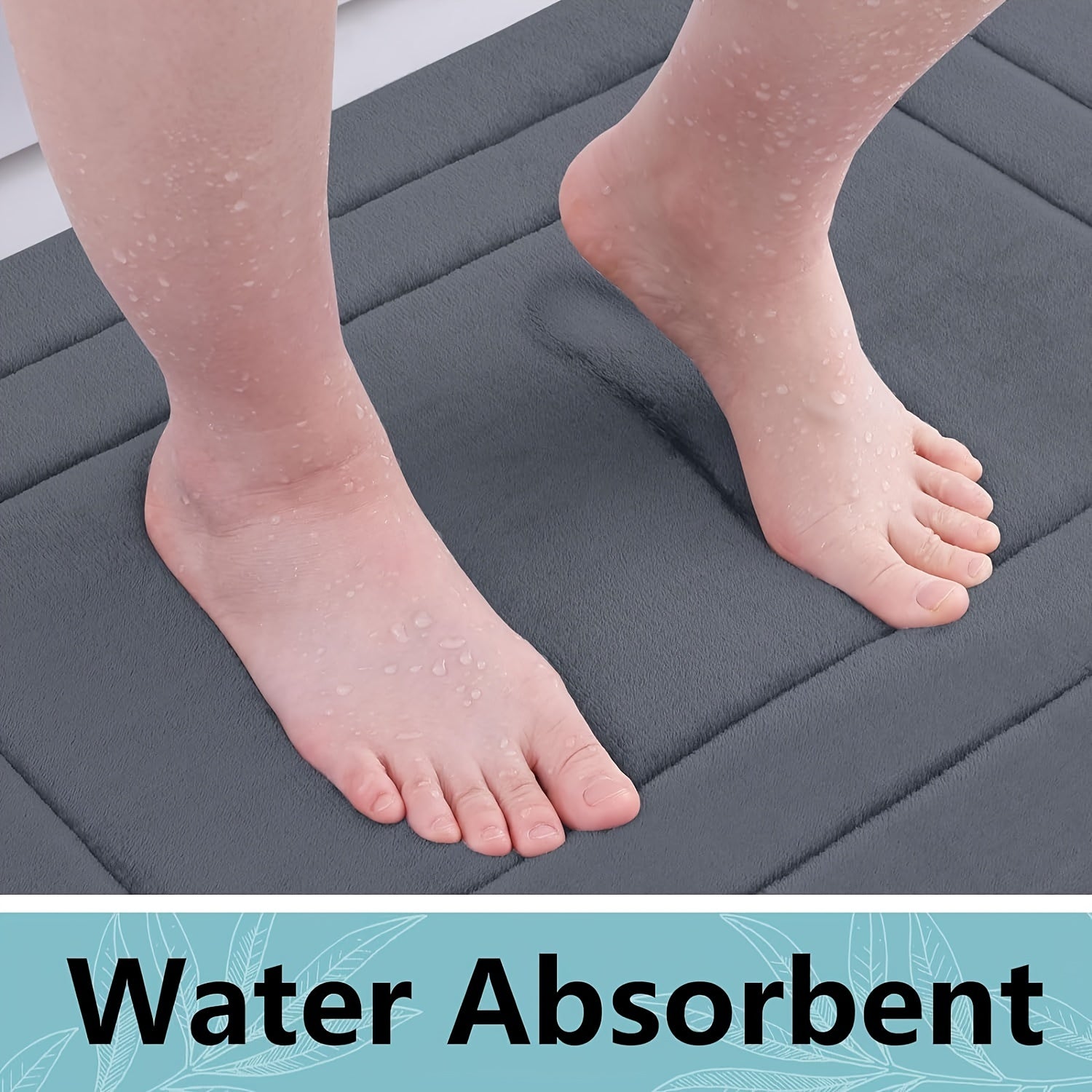 Alfombra de baño de espuma viscoelástica, impermeable, antideslizante y resistente a las manchas para baño, cocina y sala de estar