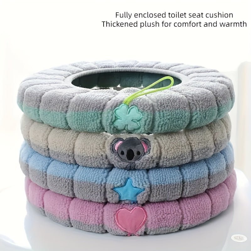 Uy va tijorat uchun tutqichi bo'lgan plush to'qilgan hojatxona o'rnagi - qalin, iliq va qulay.