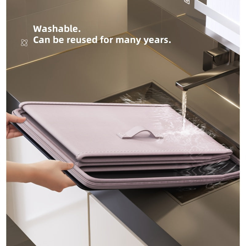 Large Lavender Fabric Storage Box with Lock for Clothes Quilts Documents Under-Bed