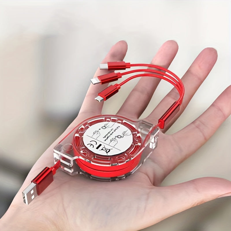 Multi-Device USB Charging Cable Flat PVC Compatible with iPhone, Samsung, Honor, Realme, Xiaomi