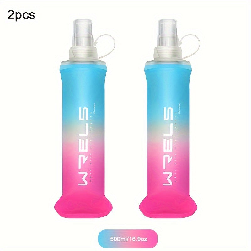 Collapsible Silicone Water Bottles 8.5oz and 17oz BPA-Free for Running Hiking Cycling