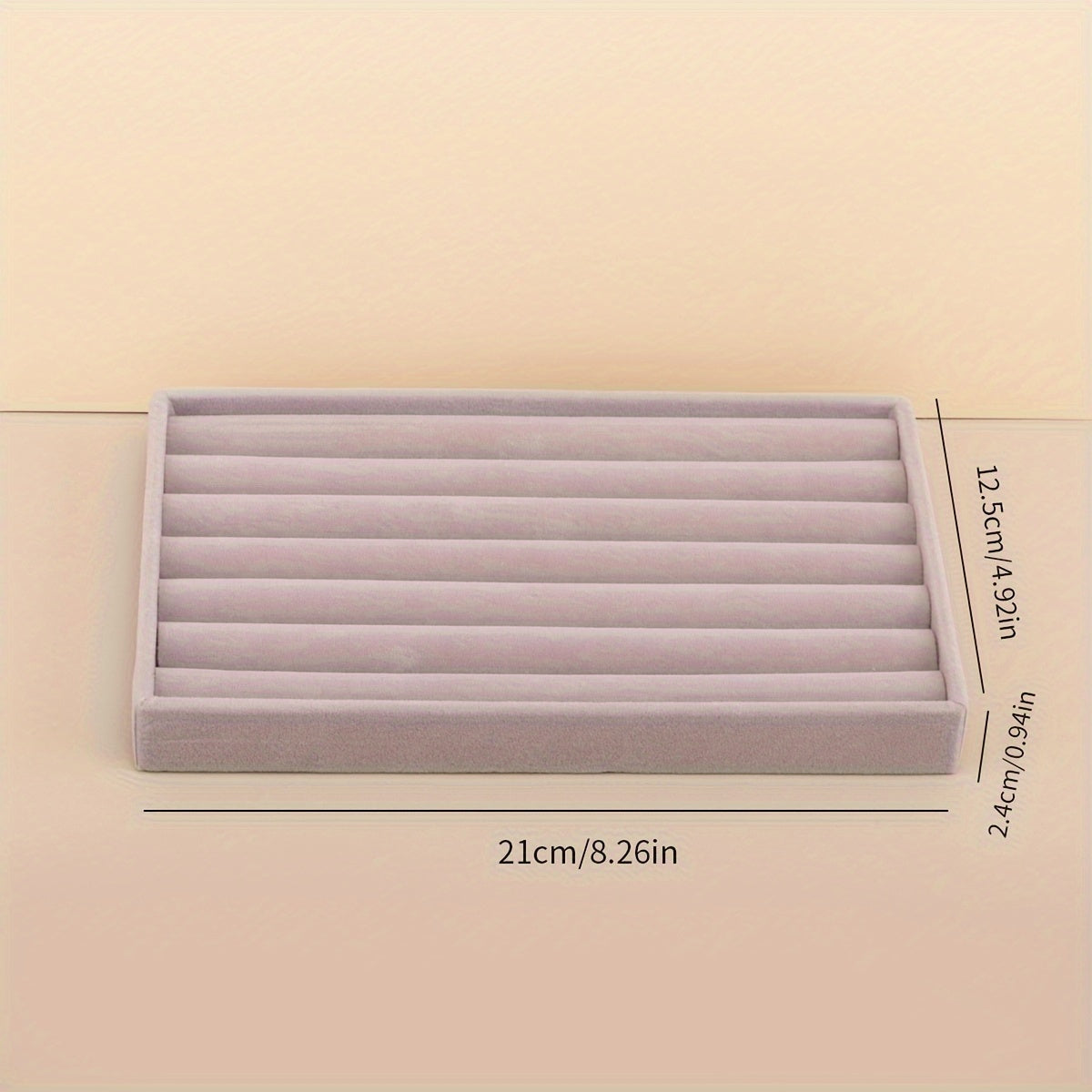 Grey Velvet Jewelry Tray Organizer with Compartments for Necklaces Bracelets Earrings Rings and Watches