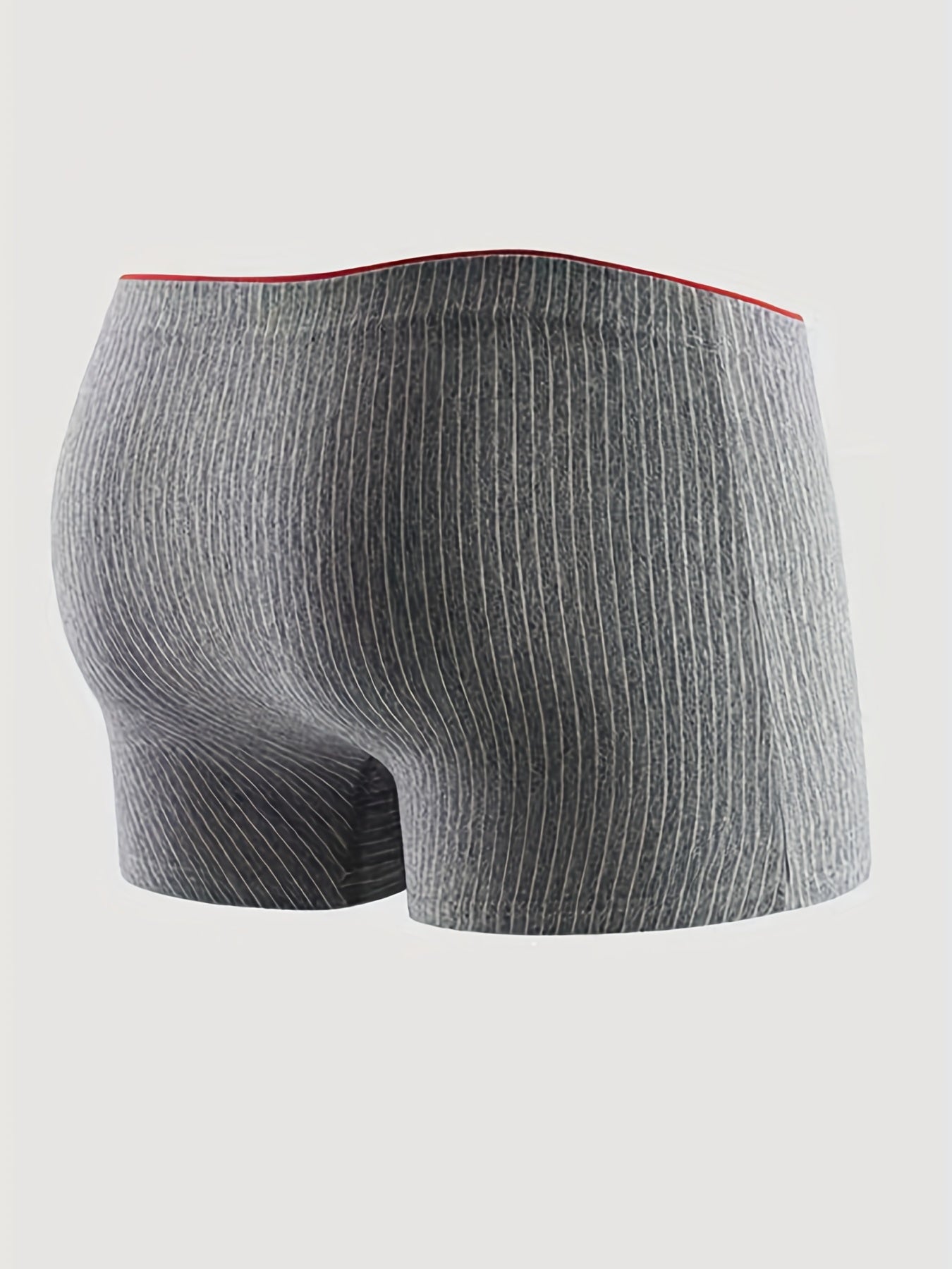 Men's Cotton Boxer Briefs 4-Pack Striped Breathable Soft Stretchy Shortie Underwear