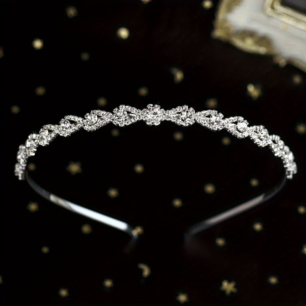 Ayollar uchun vintage ilhomlangan rhinestone boshband, to'y va rasmiy soch aksessuari