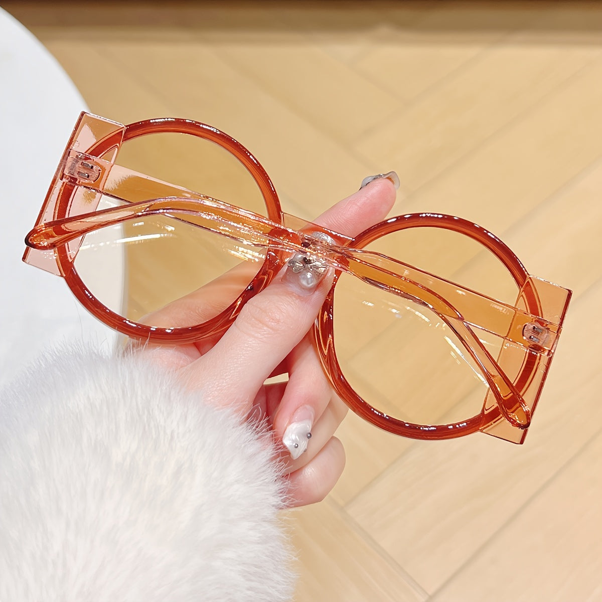 Gafas redondas de estilo Y2K unisex con bloques de color para fiestas de disfraces y clubes