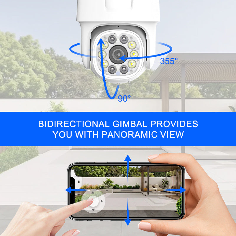 1080P WiFi Security Camera with Color Night Vision Two-Way Audio Motion Alerts Pan-Tilt Smartphone Compatible
