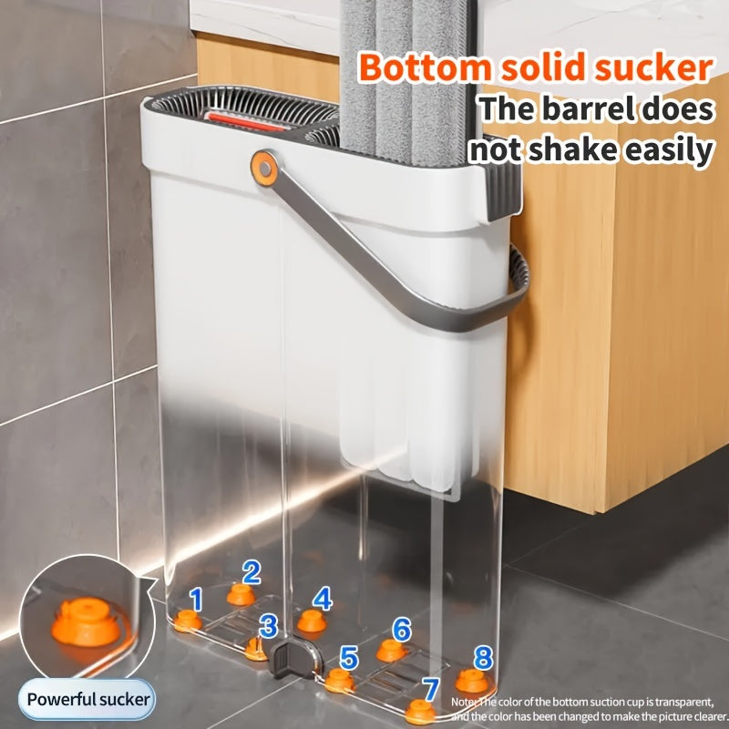 O'z-o'zini tozalash tizimi bilan tekis mop va kova to'plami, zanglamaydigan po'lat, oson siqish