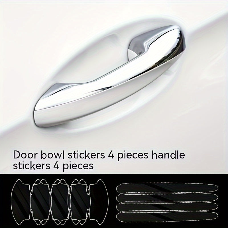 Película protectora transparente de vinilo antiarañazos para bol de puerta de TPU de 8 piezas