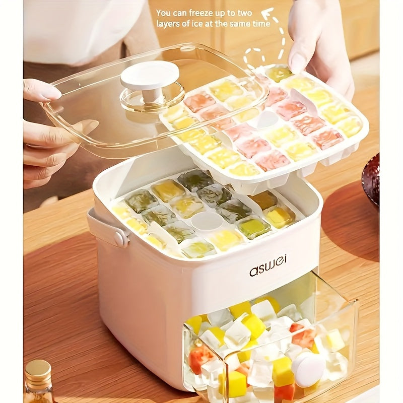 48-Cube Ice Maker Food-Grade Plastic Freezer Ice Tray for Refrigerator