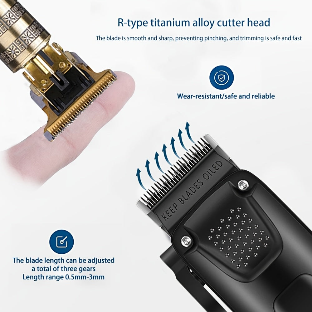 2 dona Elektrik soch kesish moslamasi to'plami USB qayta zaryadlanadigan litiy batareya aniq kesish