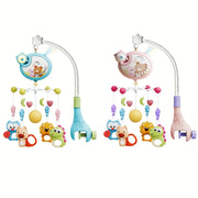 Bolalar uchun yoritgichli mobil, musiqa va aylanuvchi o'yinchoqlar bilan, BPAsiz plastmassa, aralash ranglar
