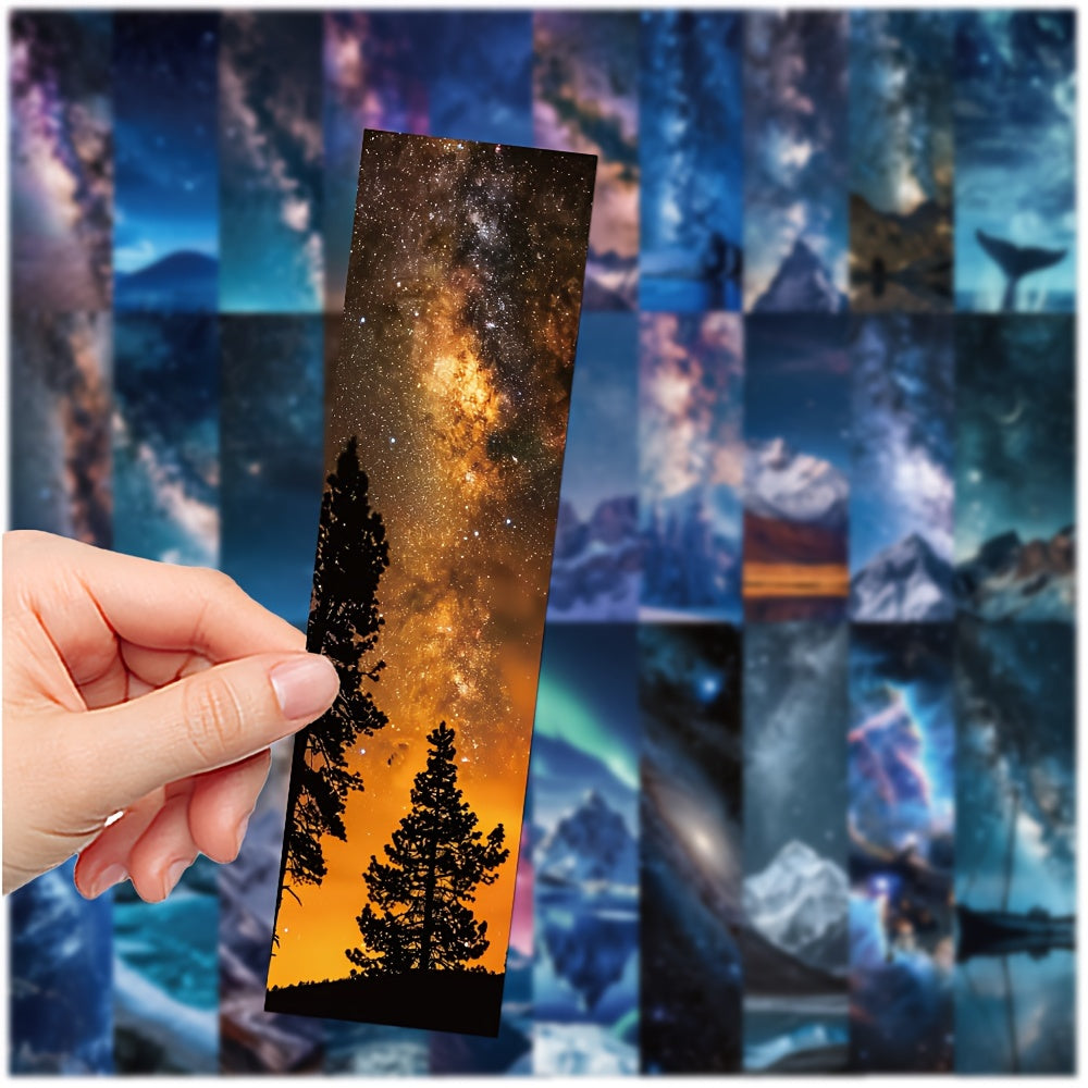 30 Pack Starry Sky Bookmarks Multi Color Paper Decorative Reading Labels