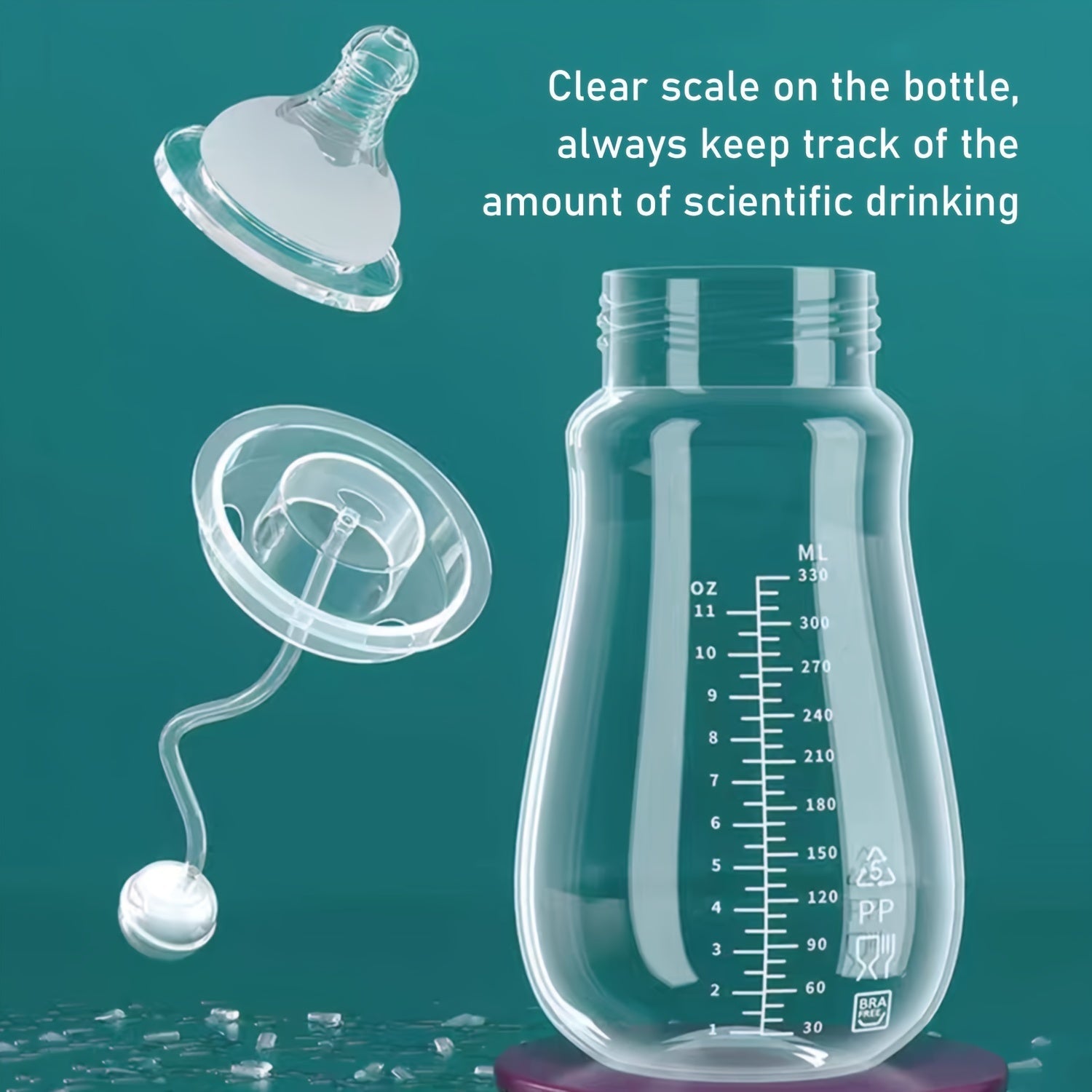 240ml BPA-Free Shatterproof Baby Feeding Bottle Made of PP with High Temperature Resistance