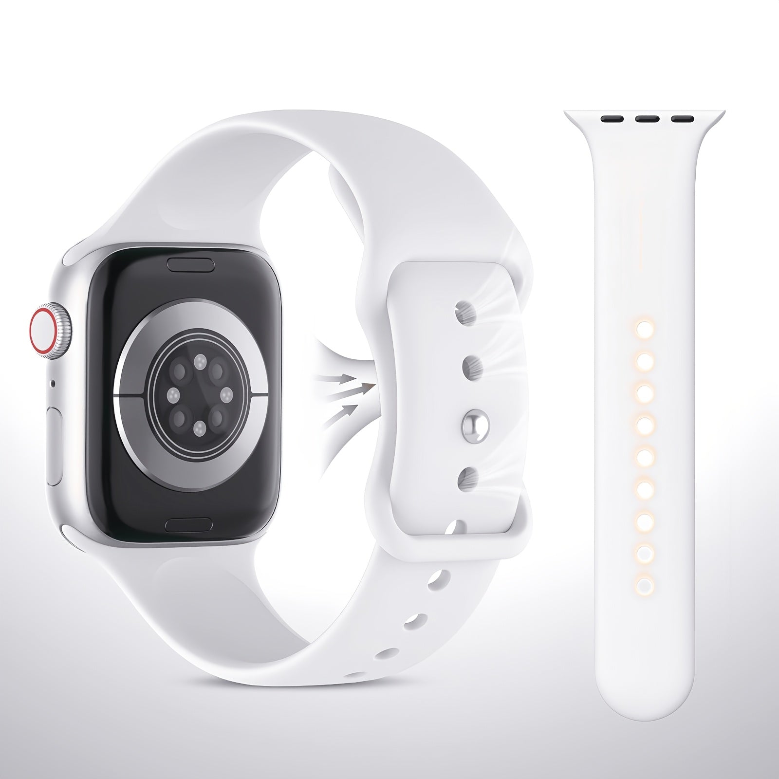 Water-Resistant Silicone Sport Watch Band for Apple Watch Series 1-10 SE Ultra 38-49mm