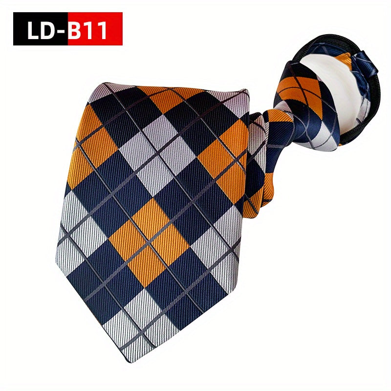 Men's Paisley Polyester Zipper Tie with Easy Pull Design in Spot Supply