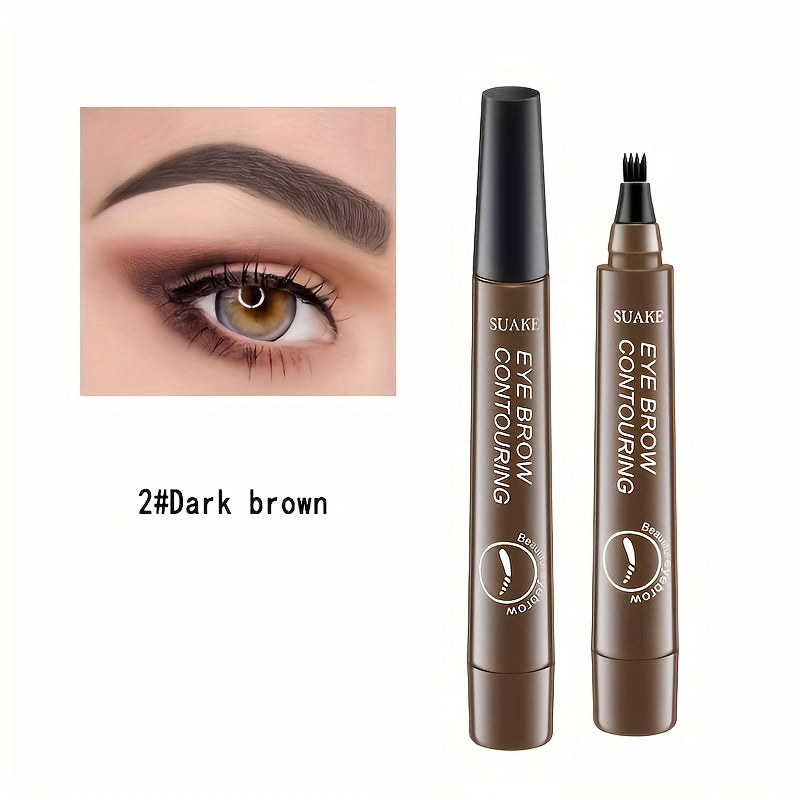 Lápiz de cejas líquido 3D impermeable para mujer - Duradero, a prueba de manchas