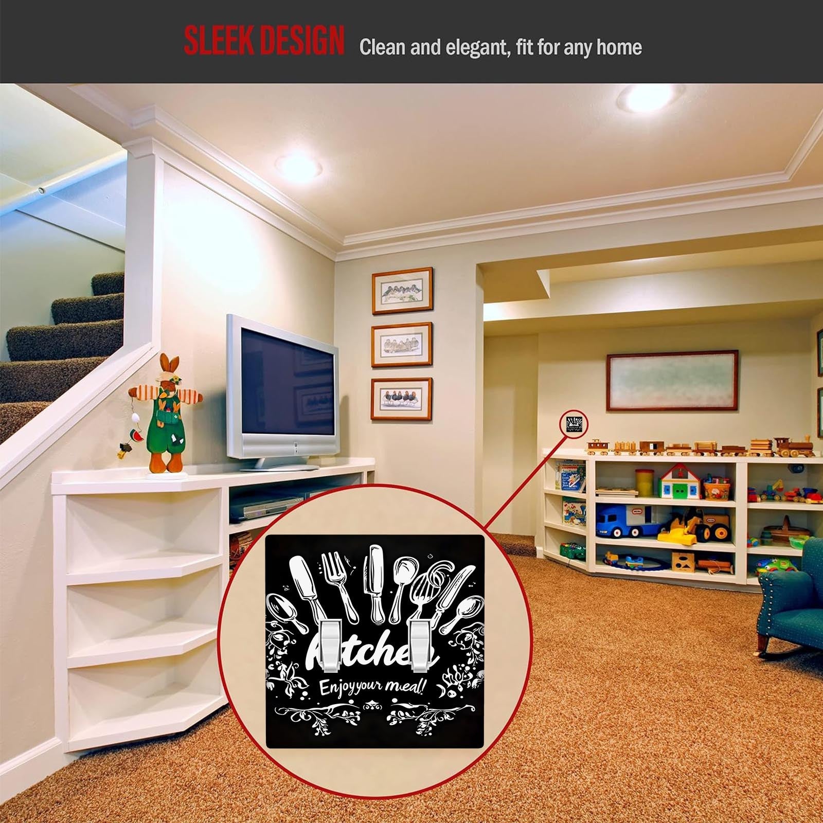 Cubierta decorativa para interruptor de pared con forma de cuchillo y tenedor, cubierta de plástico para enchufe, decoración para cocina, hogar y oficina