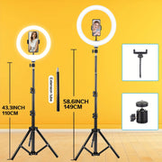 25.4cm LED Selfie Ring Light with Adjustable Stand for Live Streaming Photography and Makeup