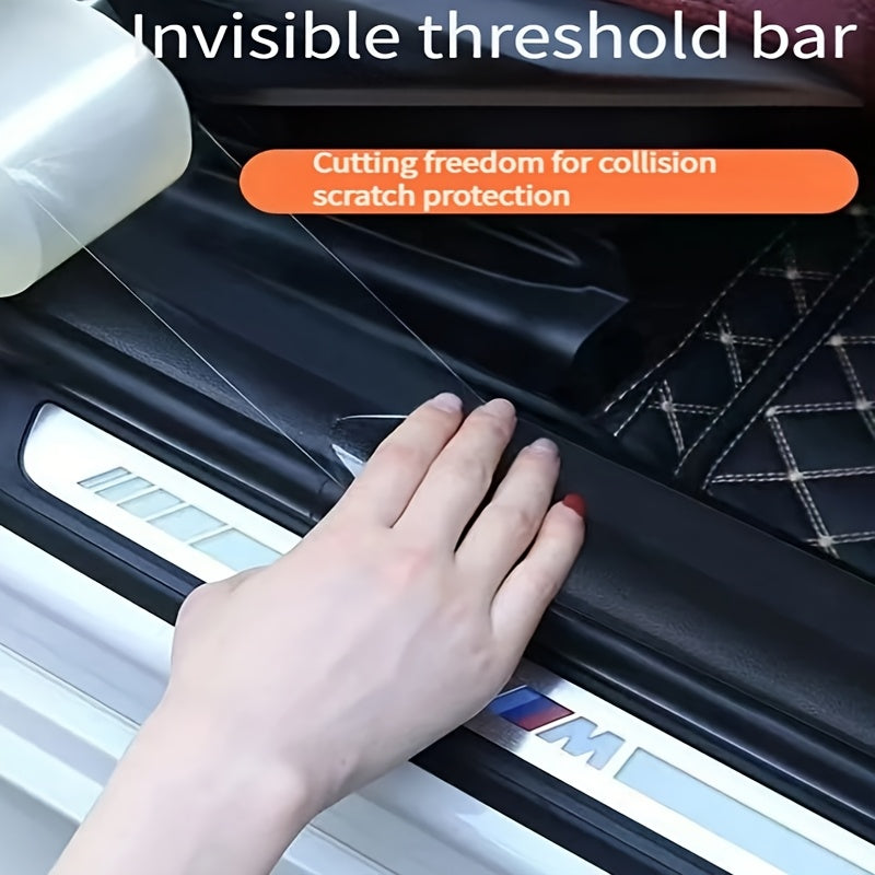 Car Door Sill Protection Film Durable Plastic Clear Left Side Threshold Bar Guard