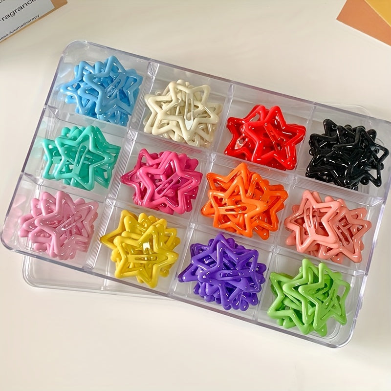 Colorful Metal Star Hair Clips Set for Women and Girls 15/30/50/100 Pcs
