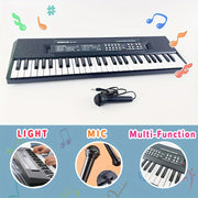 Portable Electronic Piano Keyboard with Microphone for Beginners Ages 14+ Battery Operated Durable Plastic
