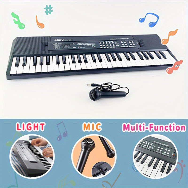 Portable Electronic Piano Keyboard with Microphone for Beginners Ages 14+ Battery Operated Durable Plastic
