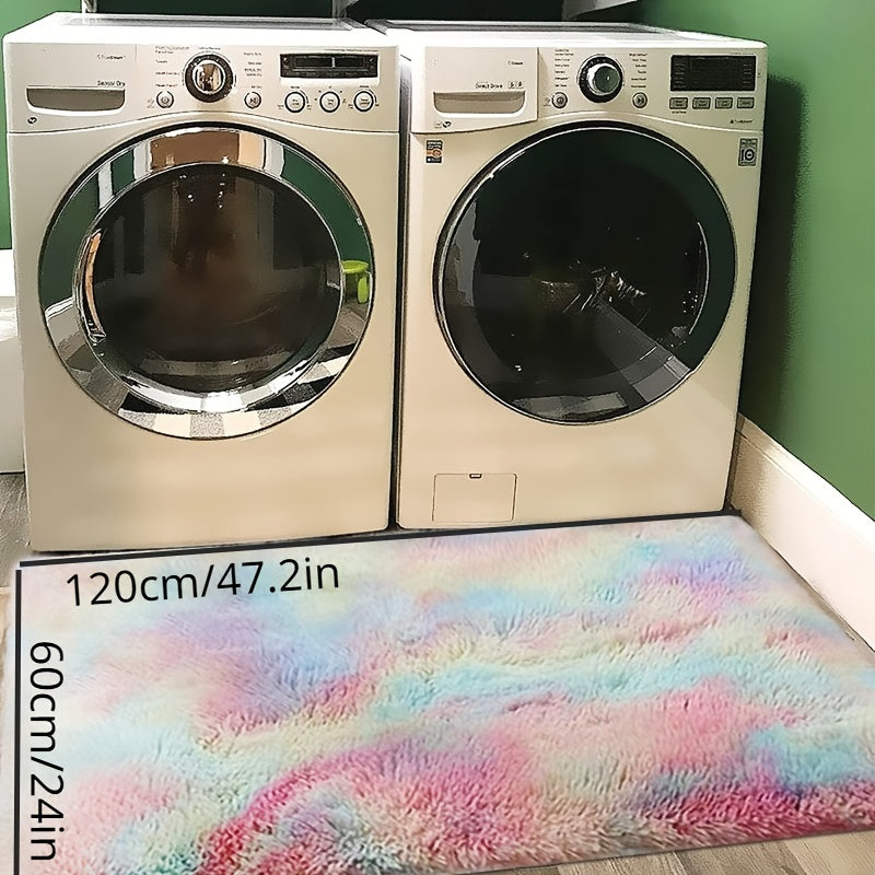 Yotoqxona va yashash xonasi uchun hashamatli shag mat, qizlar va yoshlar uchun yumshoq kamalak rangli gilam, uy bezatish uchun tie-dye tashqi mat, plush polyester materialdan tayyorlangan o'yinchoq dizayn – yotoqxona bezatish uchun mukammal.