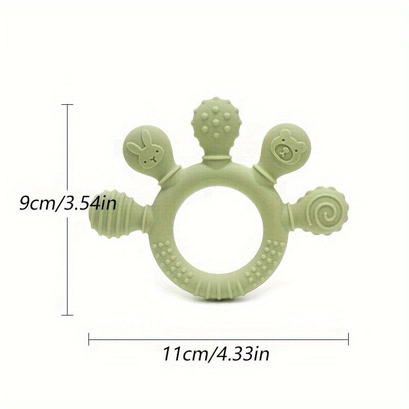 Silicone Teething Toy for Babies 0-3 Years Easy Grip Soft Chew Gift